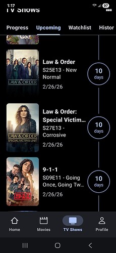 Hidden Show in Upcoming List Screen #1