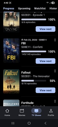 Shows with No Uwatched Episodes in Progress List #3